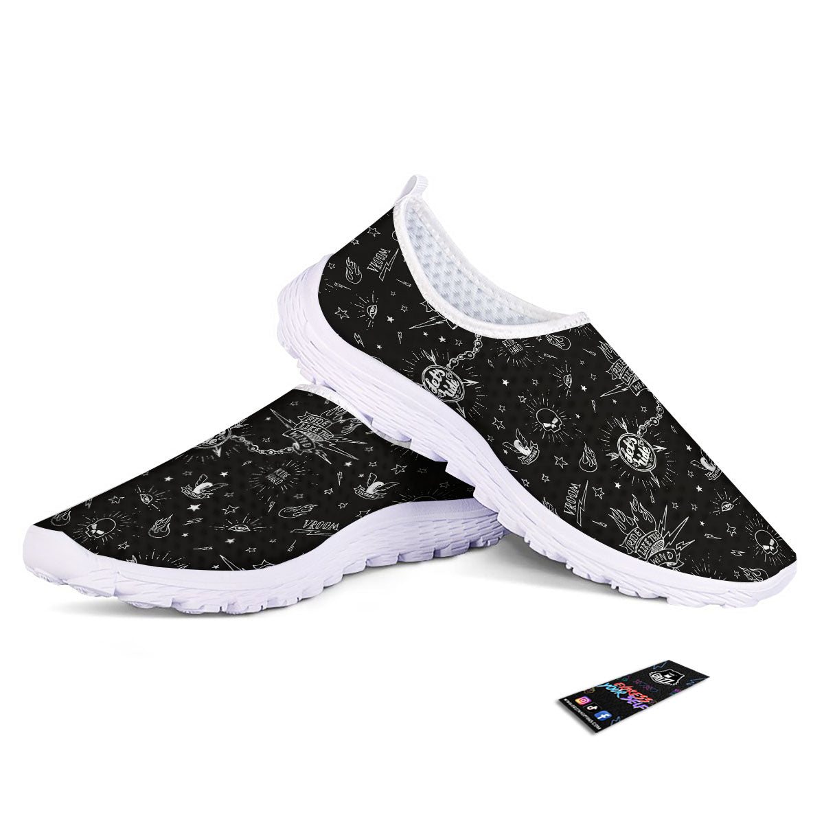 Quote Motorcycle Print Pattern Nurse Shoes-grizzshop