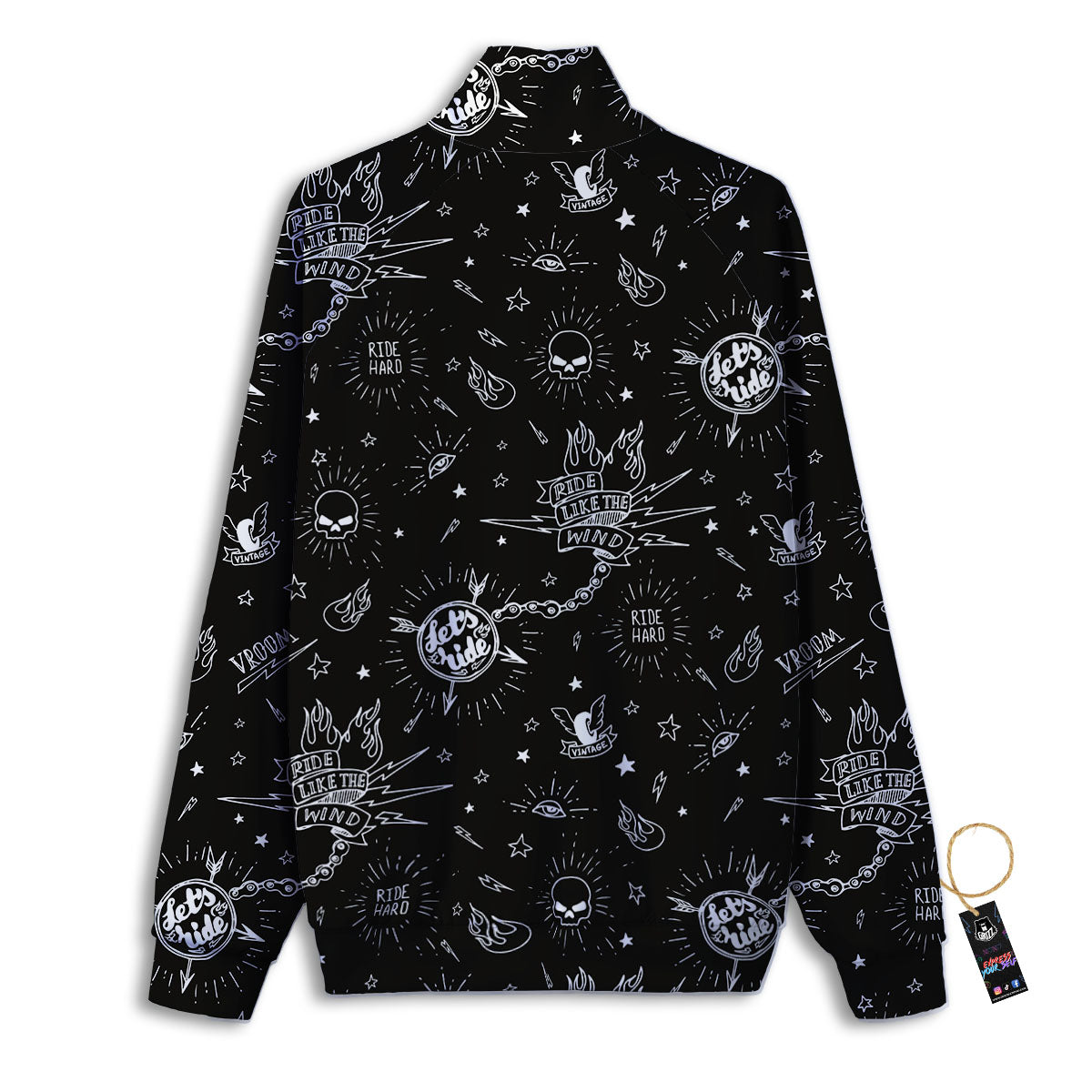 Quote Motorcycle Print Pattern Track Jacket-grizzshop