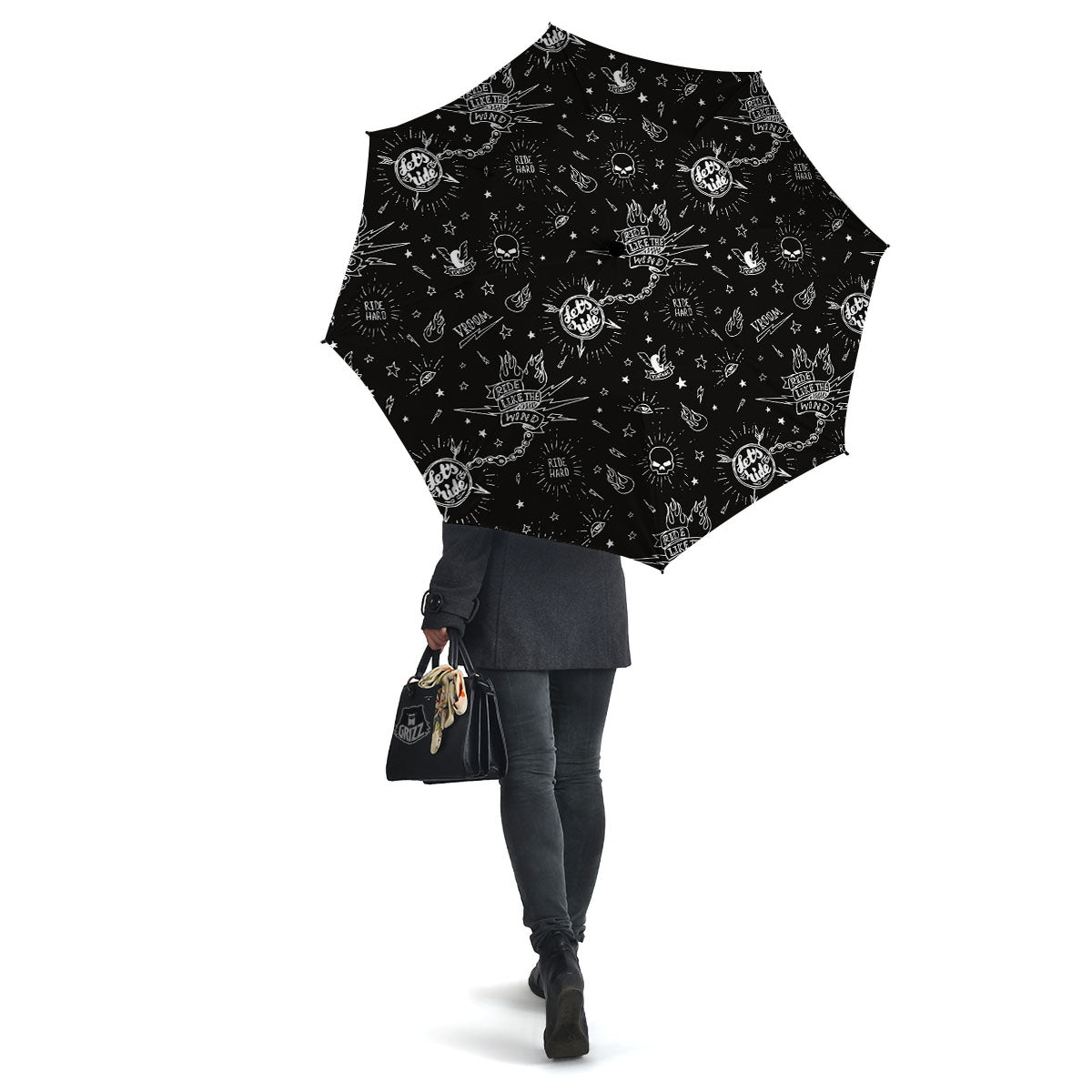 Quote Motorcycle Print Pattern Umbrella-grizzshop