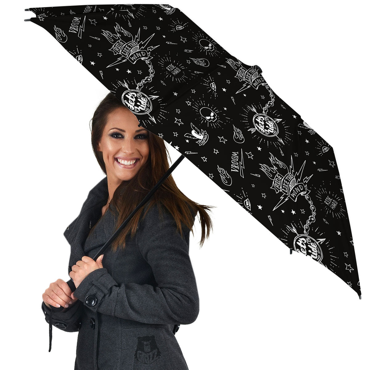 Quote Motorcycle Print Pattern Umbrella-grizzshop
