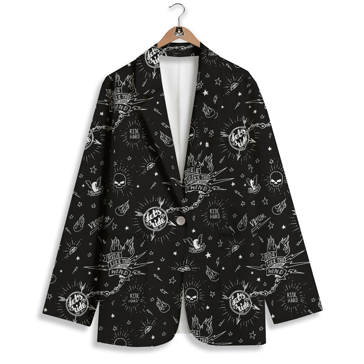 Quote Motorcycle Print Pattern Women's Blazer-grizzshop