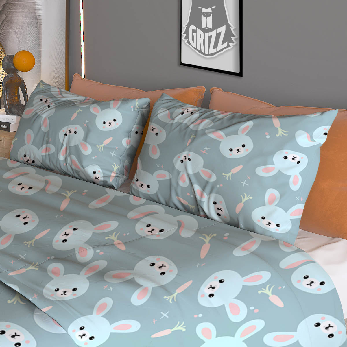 Polar Bear Cute Print Pattern Duvet Cover Bedding Set