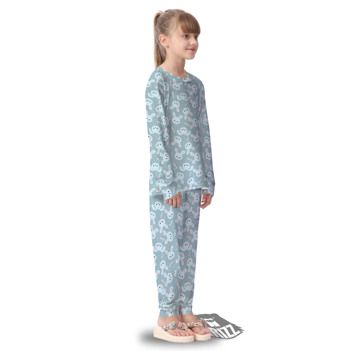 Rabbit And Carrot Print Pattern Kid's Pajamas-grizzshop