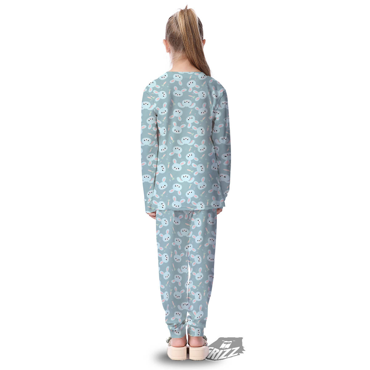 Rabbit And Carrot Print Pattern Kid's Pajamas-grizzshop