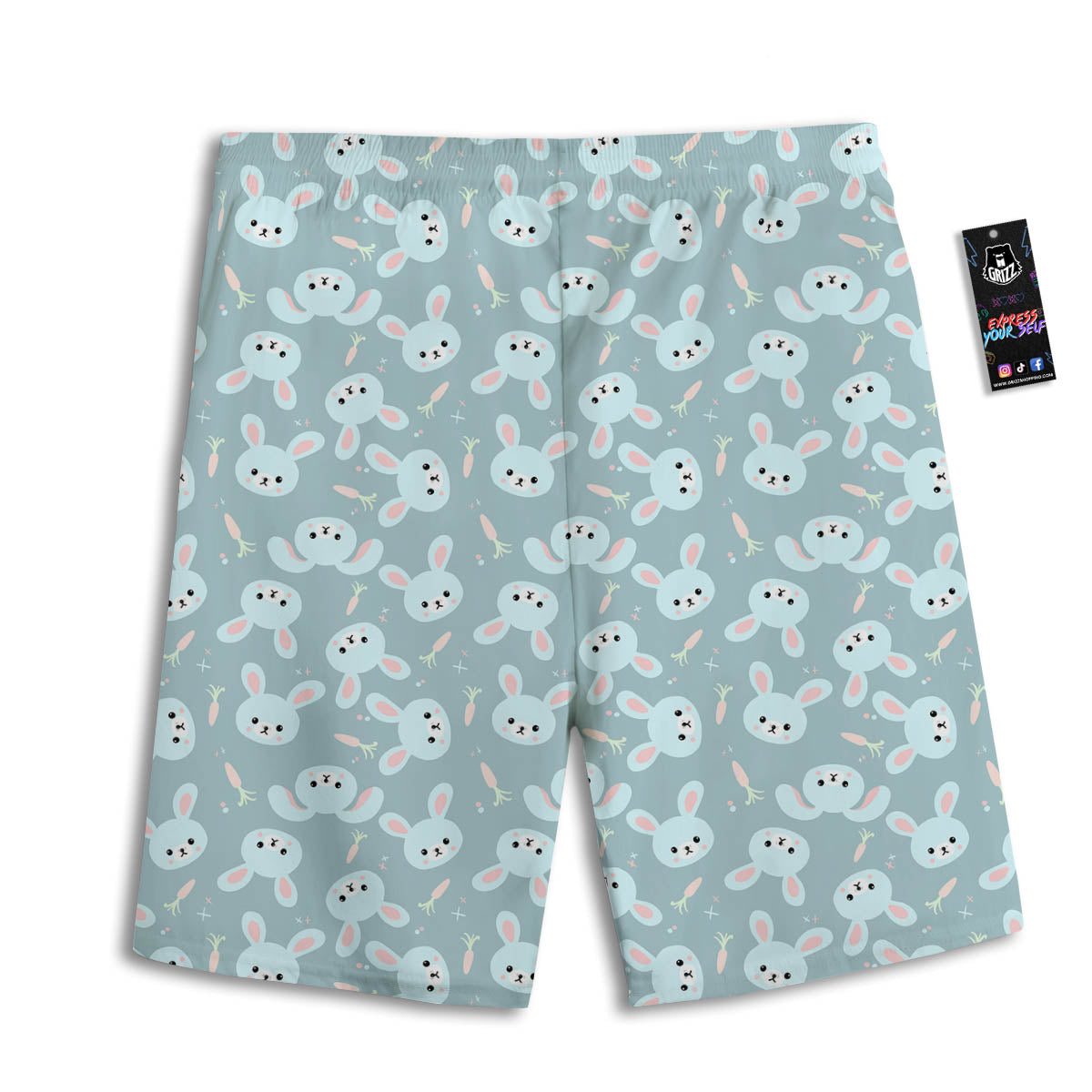 Rabbit And Carrot Print Pattern Men's Athletic Shorts