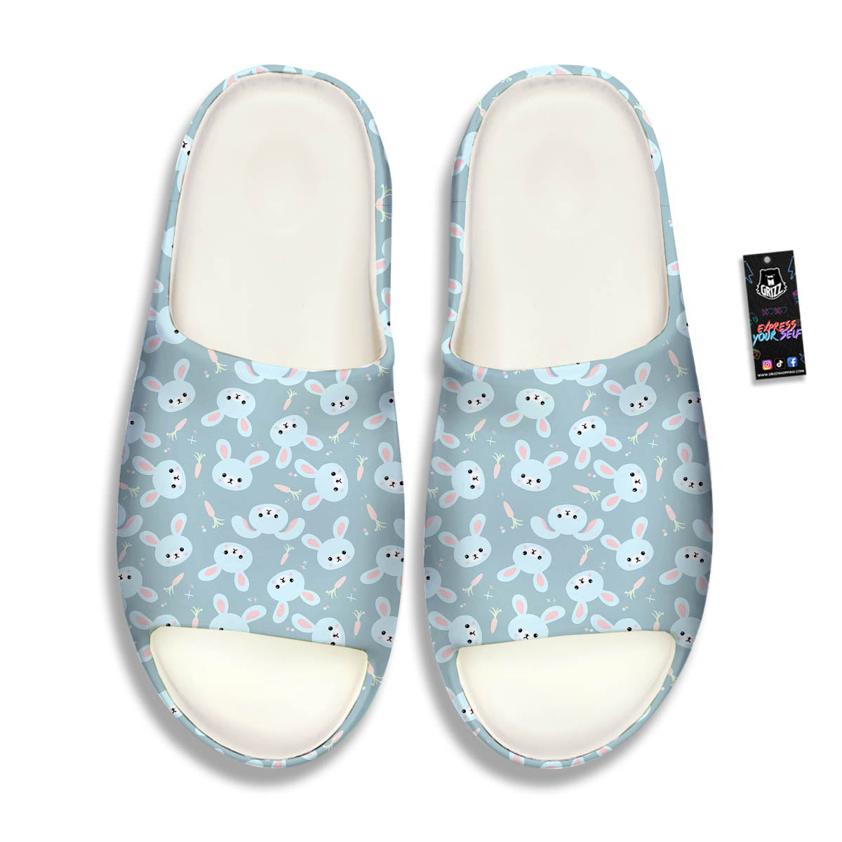 Rabbit And Carrot Print Pattern Sandals-grizzshop