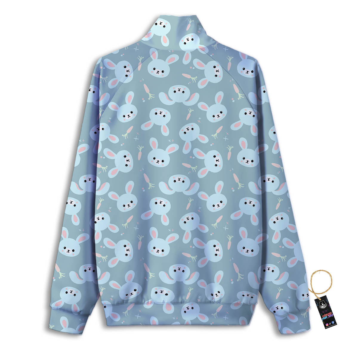 Rabbit And Carrot Print Pattern Track Jacket-grizzshop