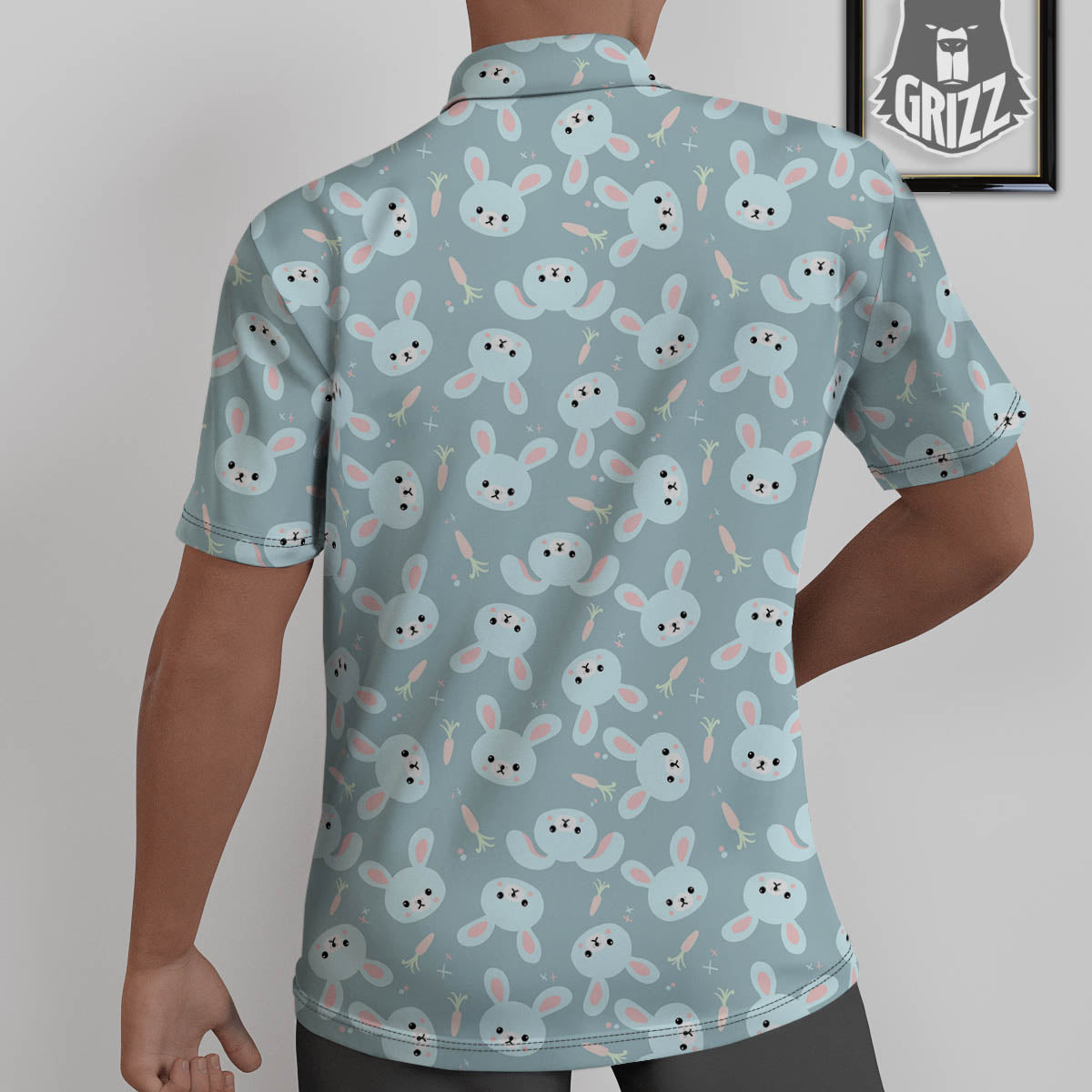 Rabbit And Carrot Print Pattern Untucked Shirts-grizzshop