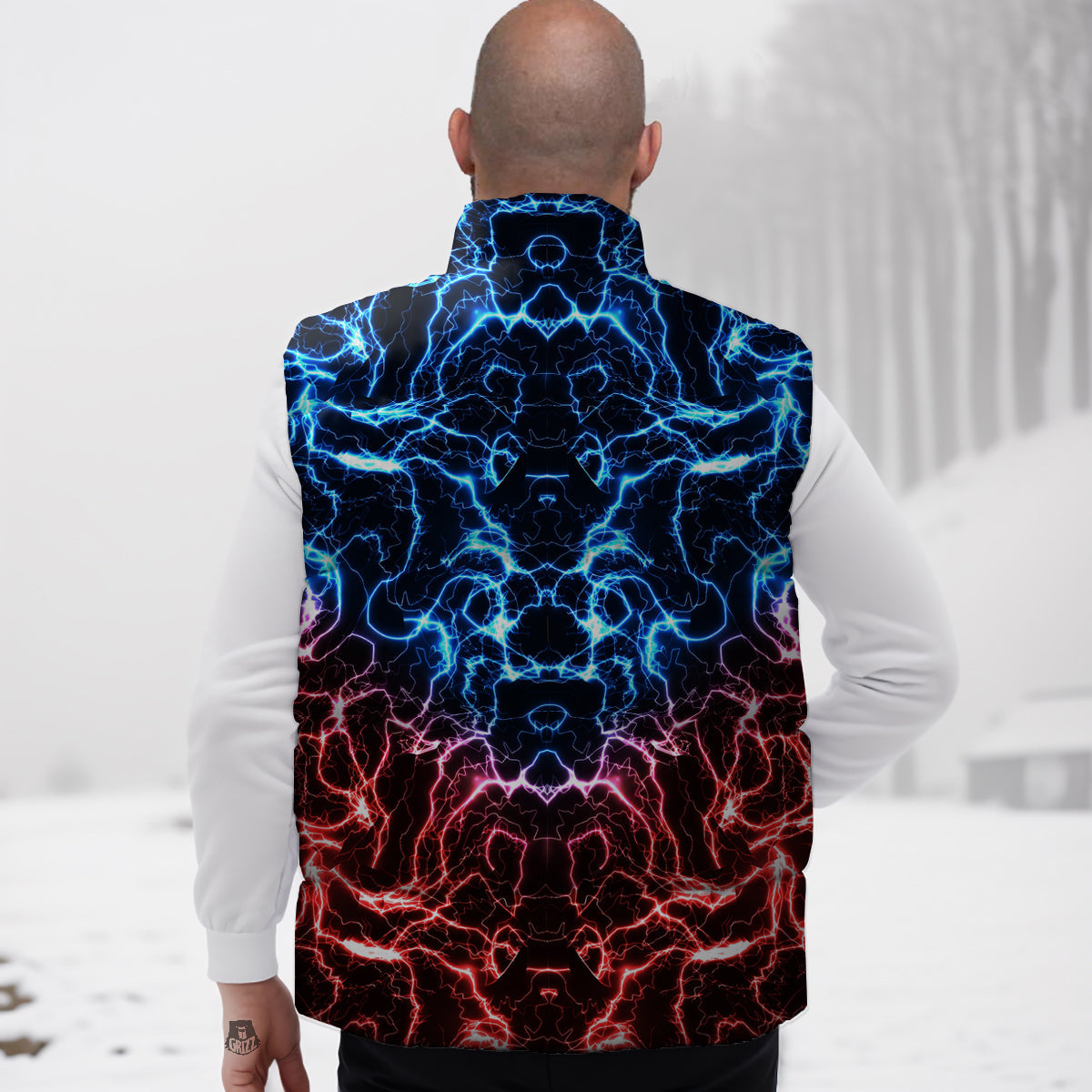 Rabbit Bunny Pattern Print Down Vest-grizzshop