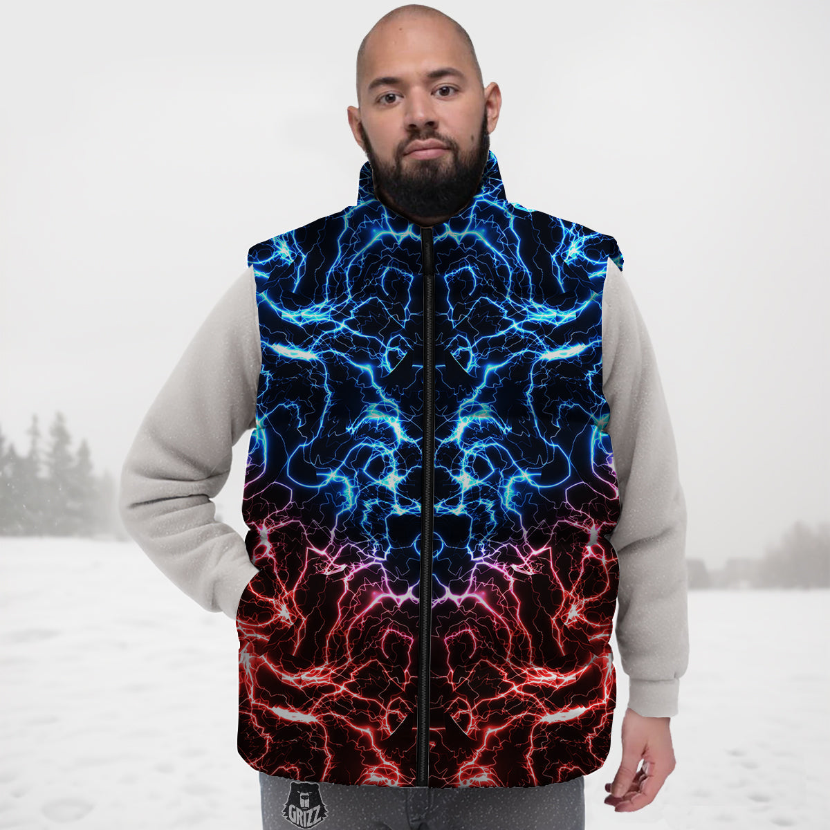Rabbit Bunny Pattern Print Down Vest-grizzshop