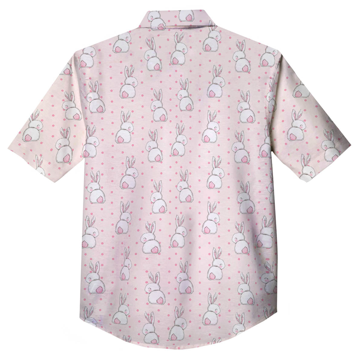 Rabbit Cartoon Print Pattern Button Up Shirt-grizzshop