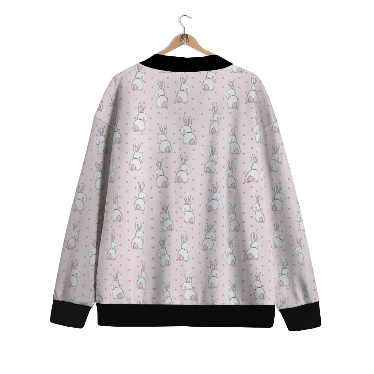 Rabbit Cartoon Print Pattern Cardigan-grizzshop