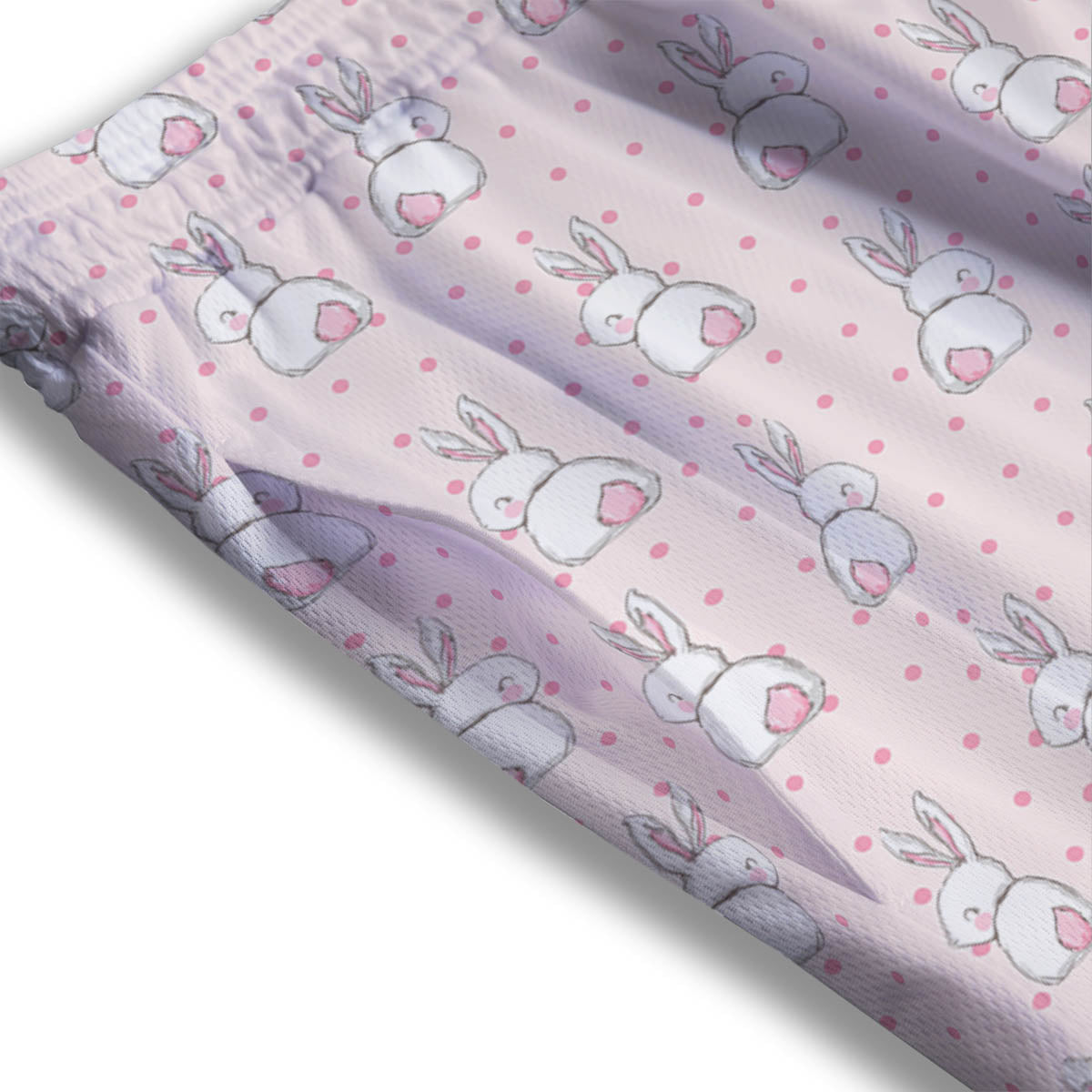 Rabbit Cartoon Print Pattern Mesh Shorts-grizzshop