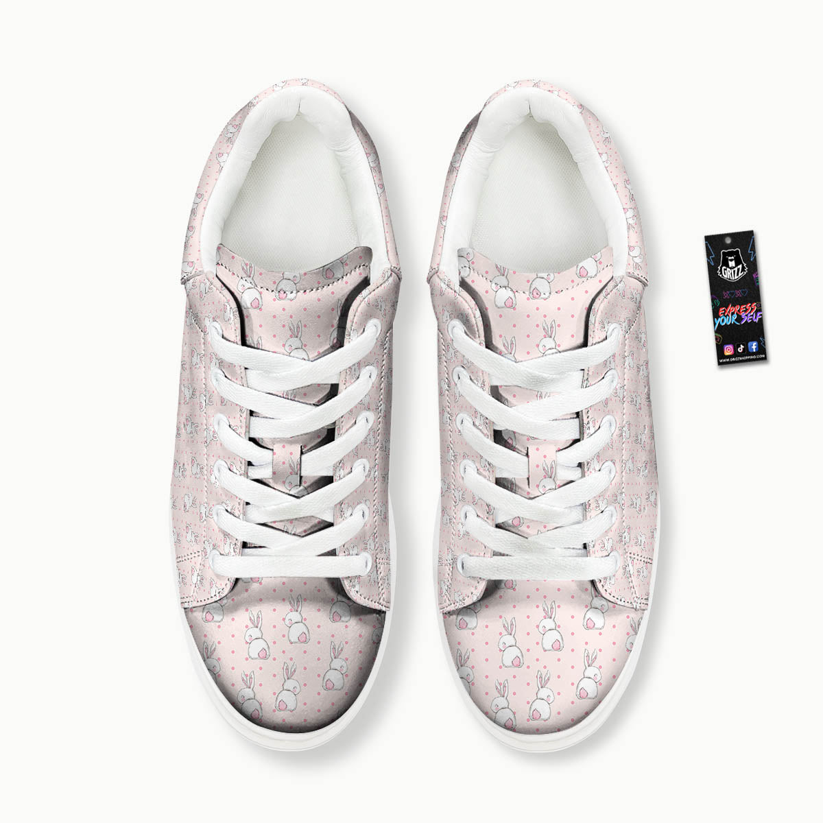 Rabbit Cartoon Print Pattern Platform Shoes-grizzshop