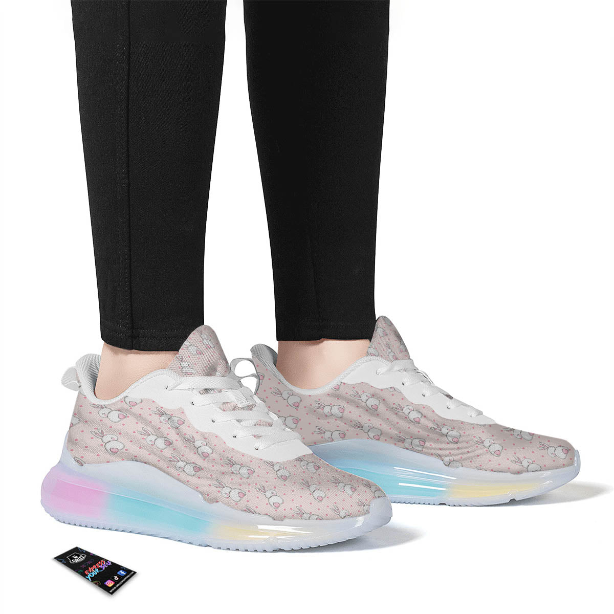 Rabbit Cartoon Print Pattern Running Sneakers-grizzshop