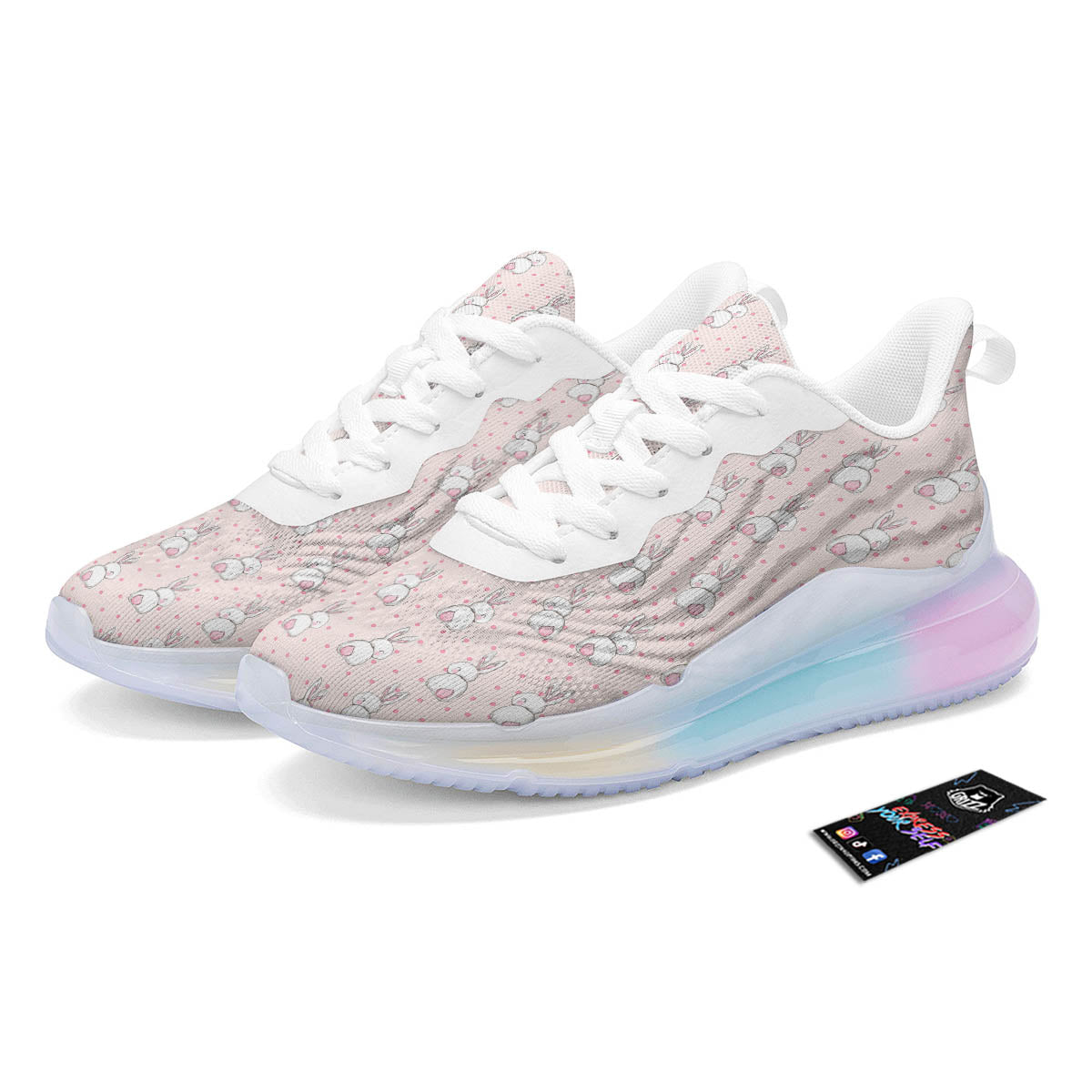Rabbit Cartoon Print Pattern Running Sneakers-grizzshop