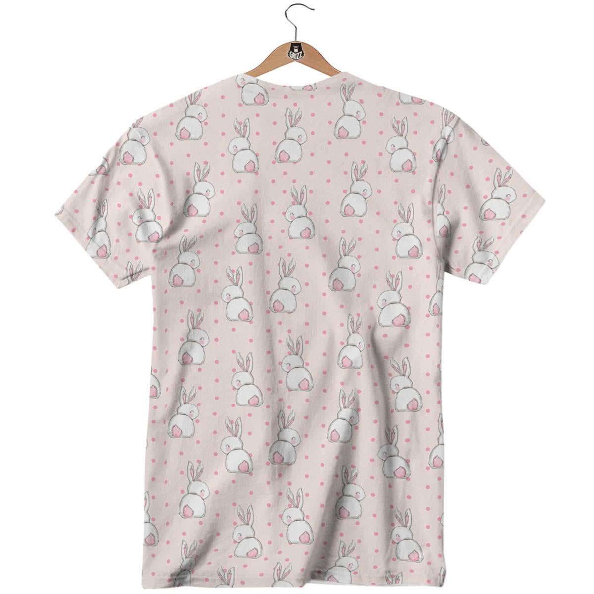 Rabbit Cartoon Print Pattern T-Shirt-grizzshop