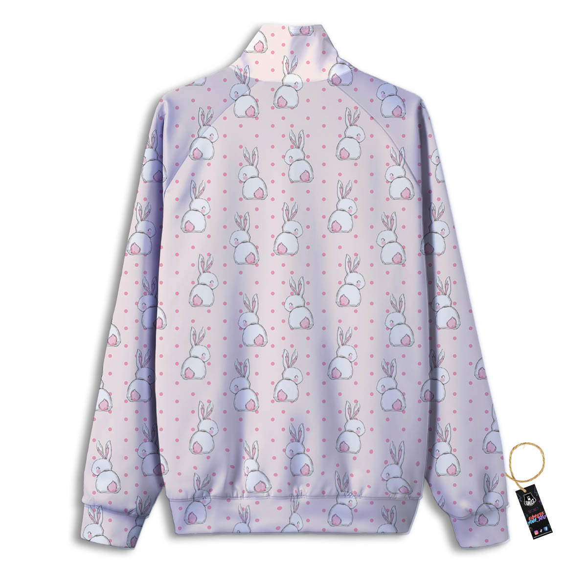 Rabbit Cartoon Print Pattern Track Jacket-grizzshop