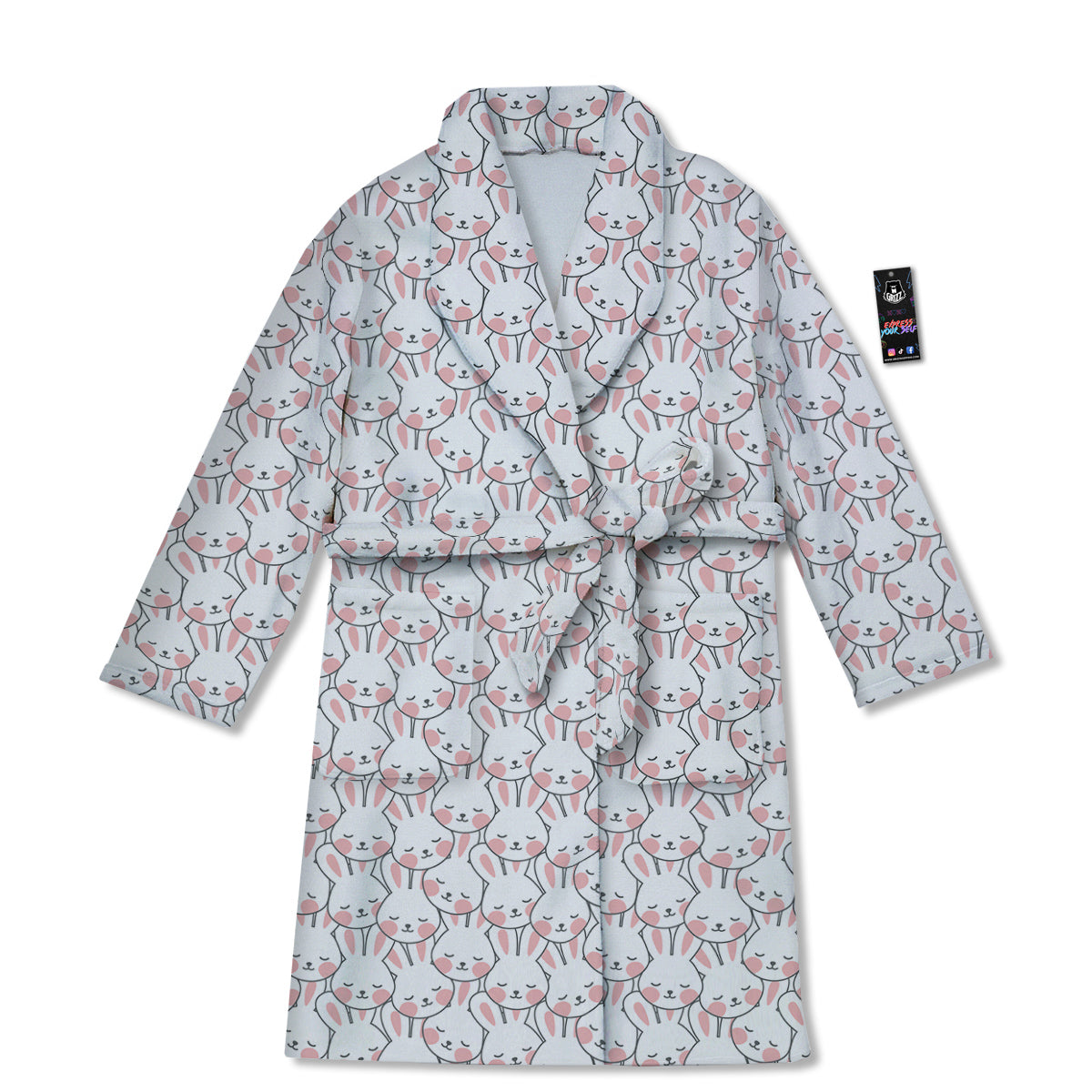 Rabbit Cute Print Pattern Bathrobe-grizzshop