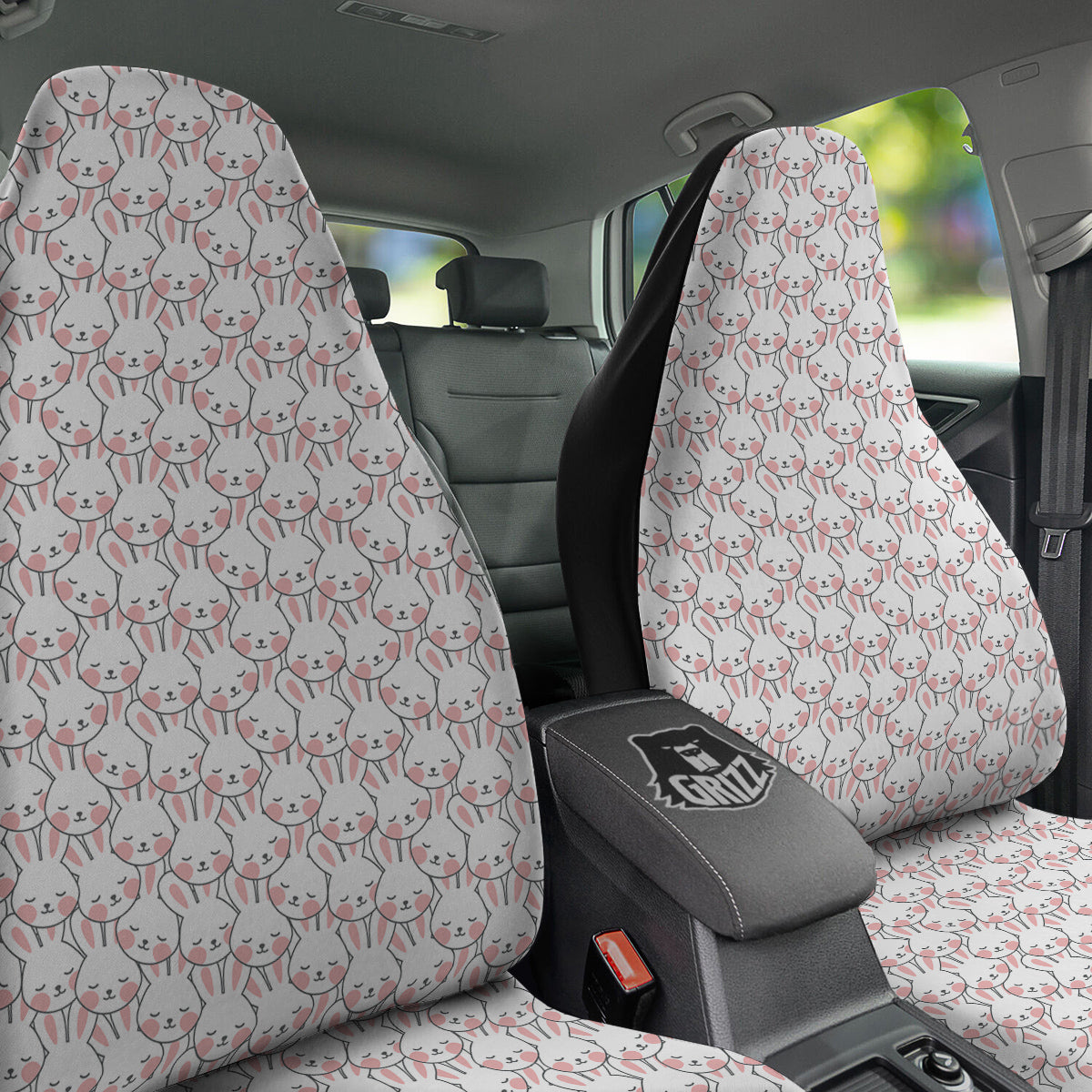 Rabbit Cute Print Pattern Car Seat Covers-grizzshop