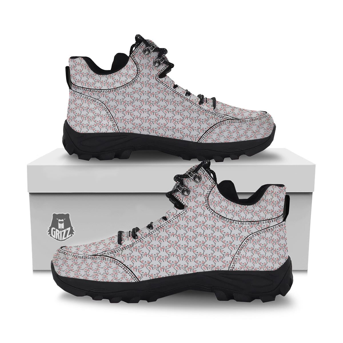 Rabbit Cute Print Pattern Hiking Shoes-grizzshop