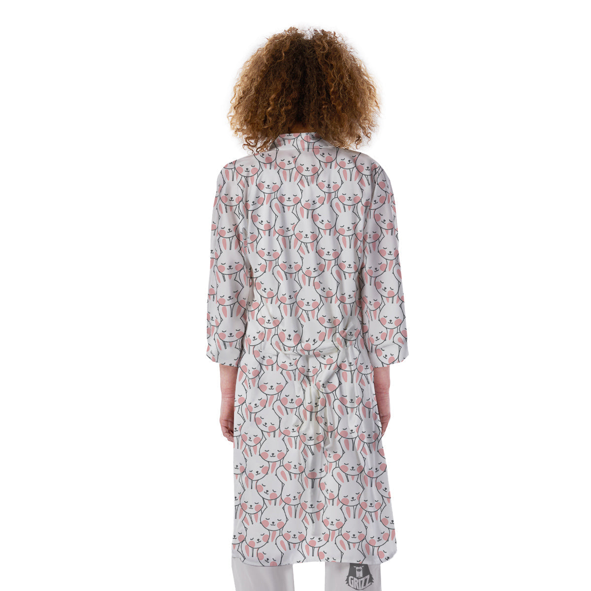 Rabbit Cute Print Pattern Kimono-grizzshop