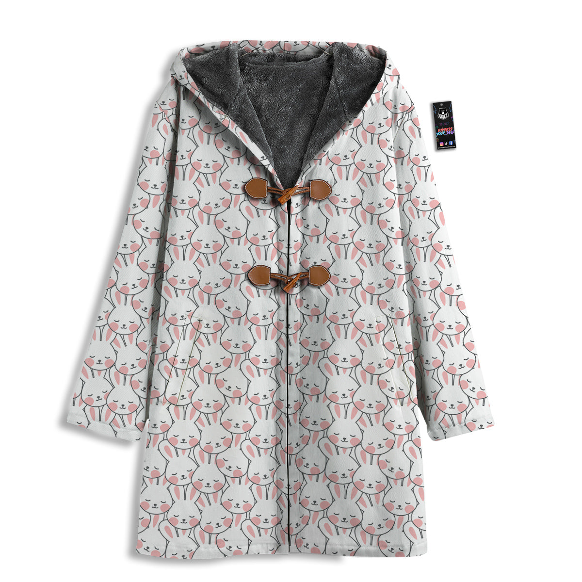 Rabbit Cute Print Pattern Men's Windbreaker Jacket-grizzshop