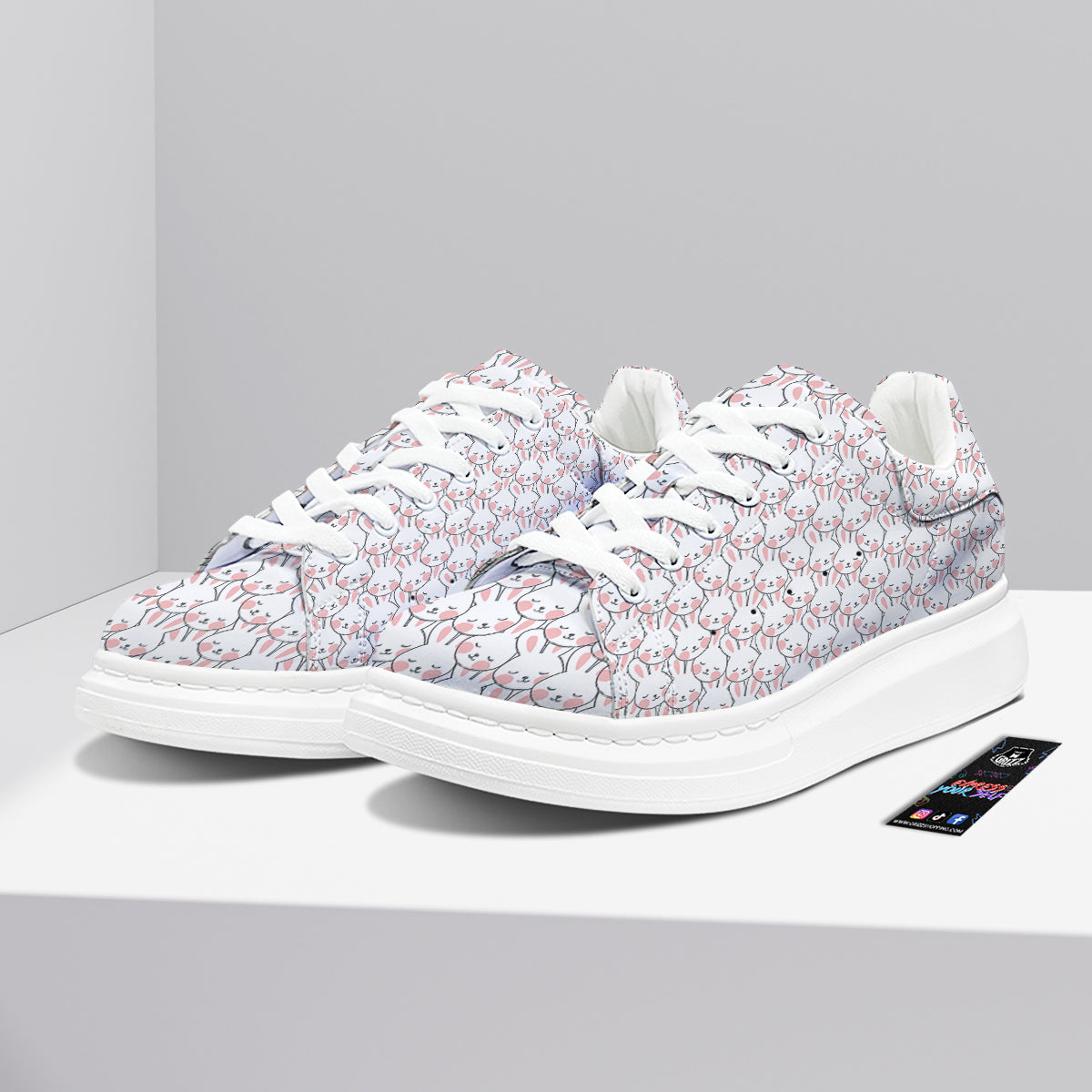 Rabbit Cute Print Pattern Platform Shoes-grizzshop