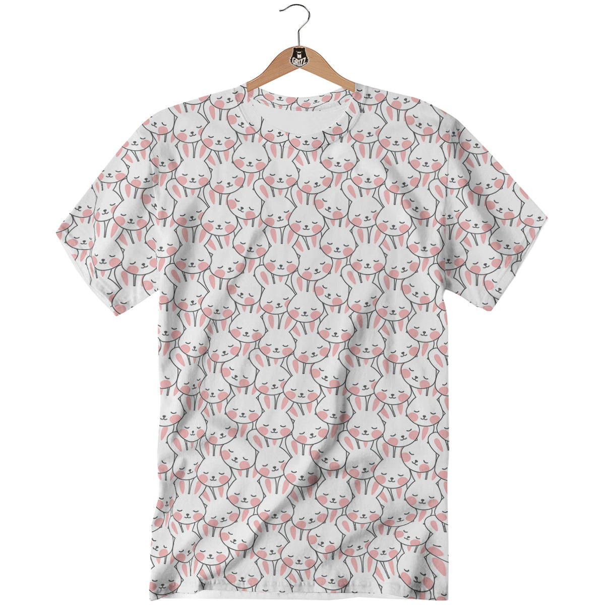 Rabbit Cute Print Pattern T-Shirt-grizzshop