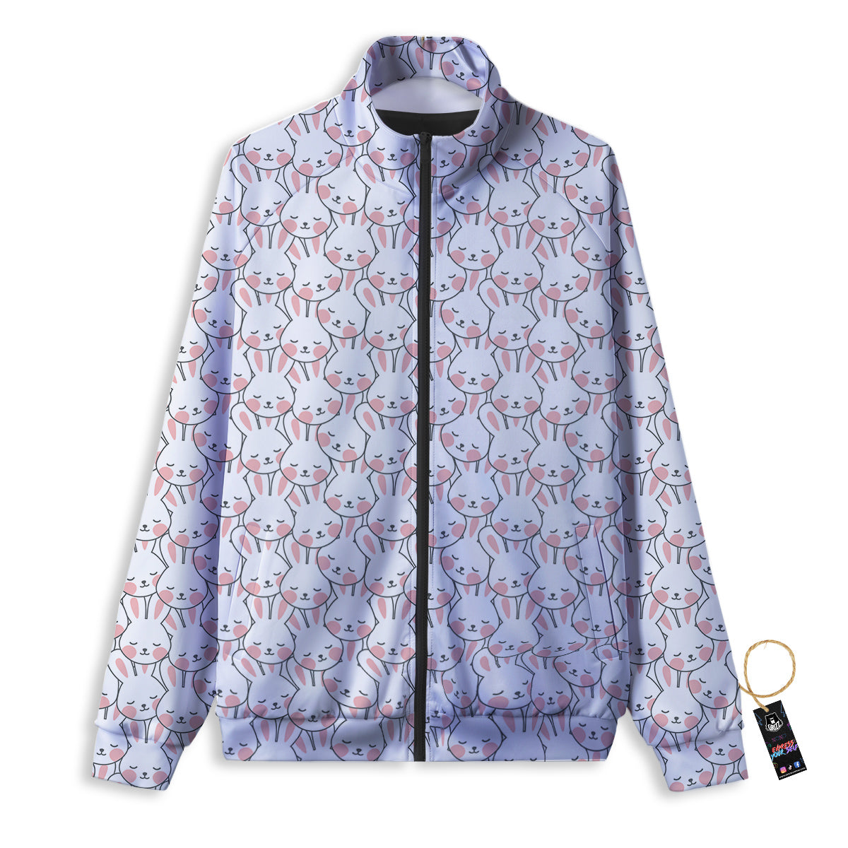 Rabbit Cute Print Pattern Track Jacket-grizzshop