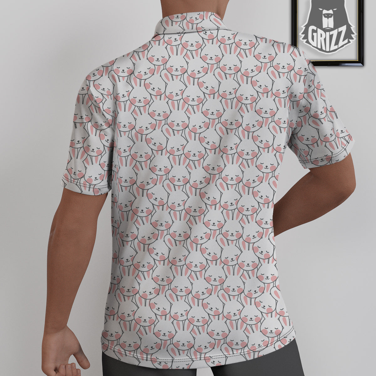 Rabbit Cute Print Pattern Untucked Shirts-grizzshop