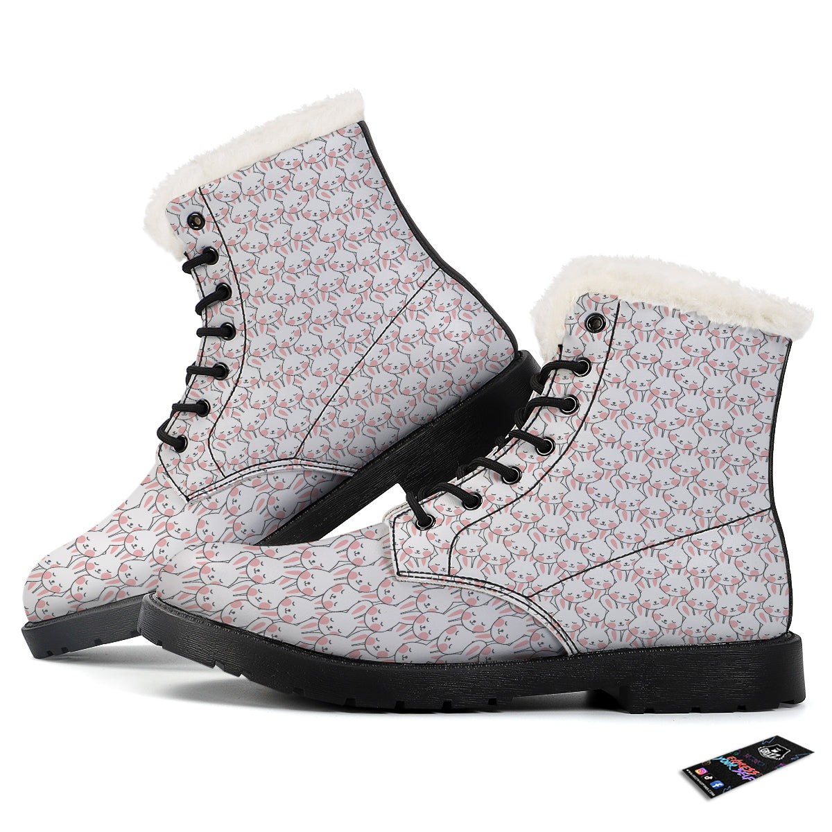 Rabbit Cute Print Pattern Winter Boots-grizzshop