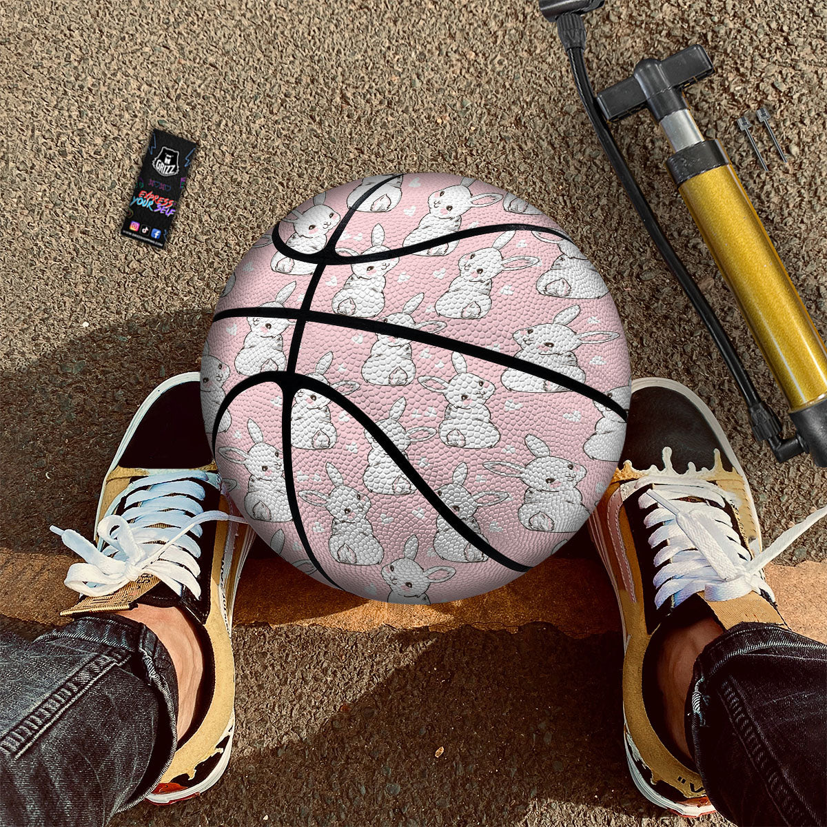 Rabbit Pink Print Pattern Basketball-grizzshop