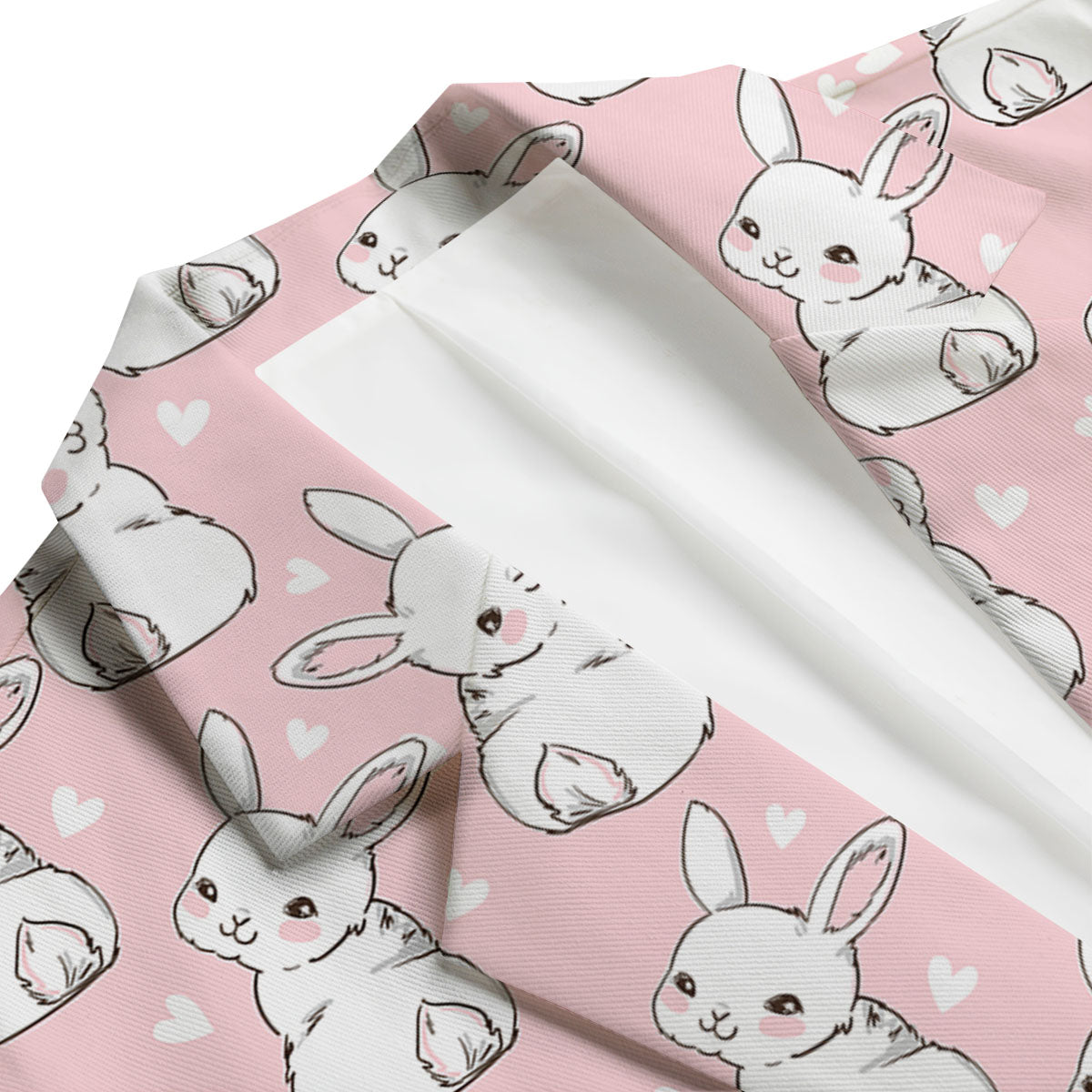Rabbit Pink Print Pattern Men's Blazer-grizzshop