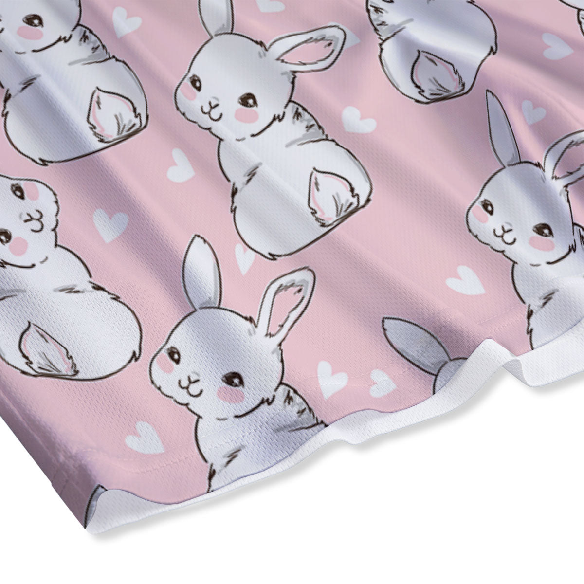 Rabbit Pink Print Pattern Mesh Shorts-grizzshop