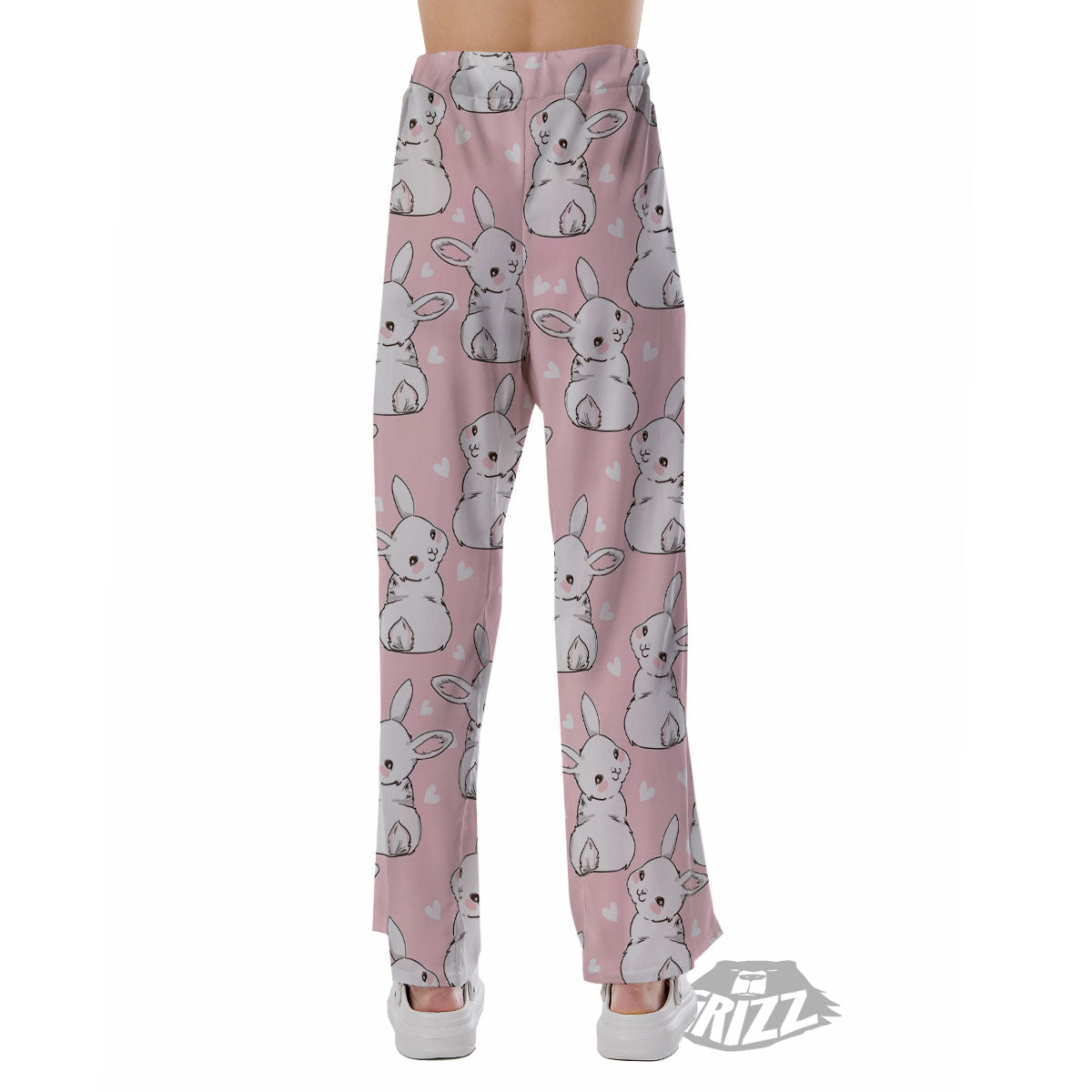 Rabbit Pink Print Pattern Pajama Pants-grizzshop