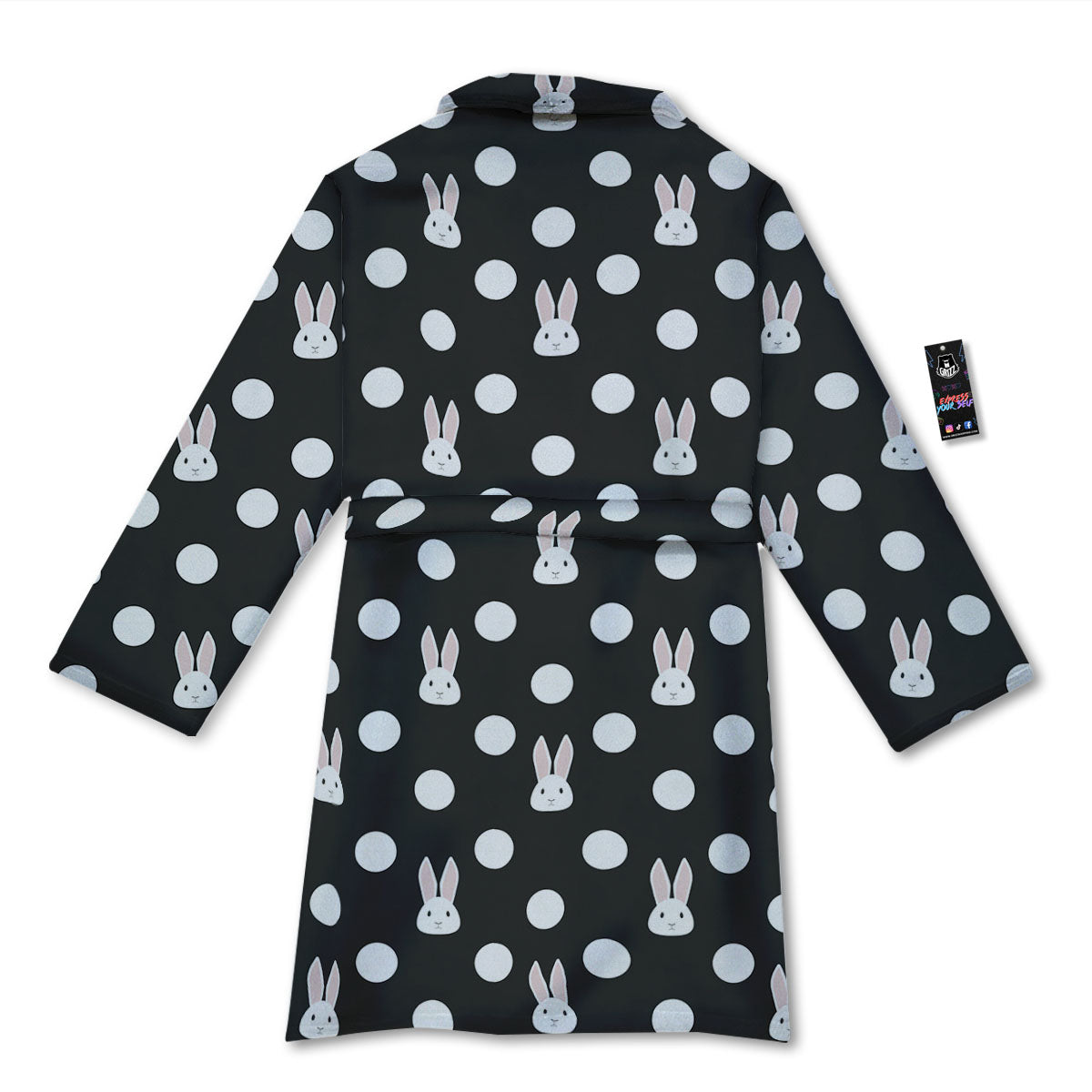 Rabbit Polka Dot Print Pattern Bathrobe-grizzshop