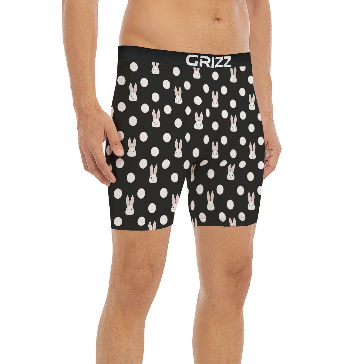 Rabbit Polka Dot Print Pattern Boxer Briefs-grizzshop