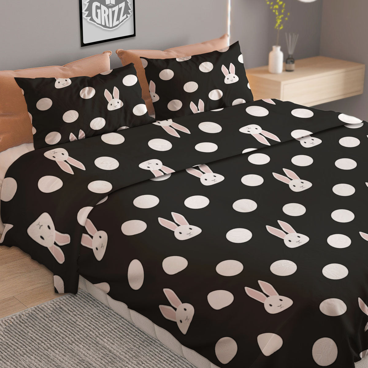 Pumpkin Vintage Print Pattern Duvet Cover Bedding Set