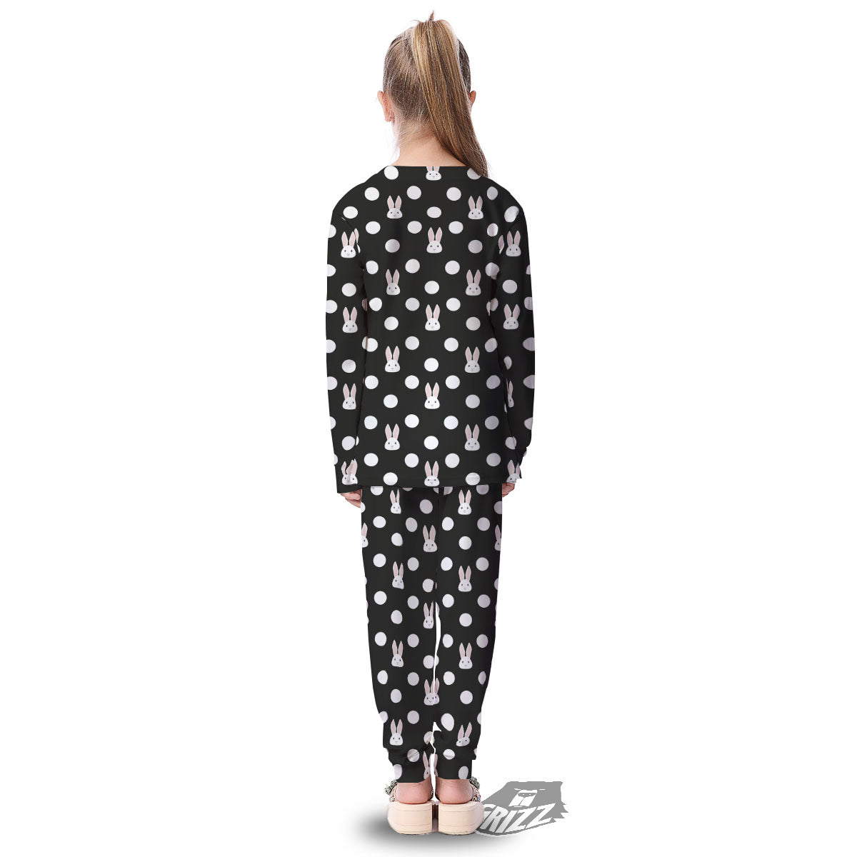 Rabbit Polka Dot Print Pattern Kid's Pajamas-grizzshop