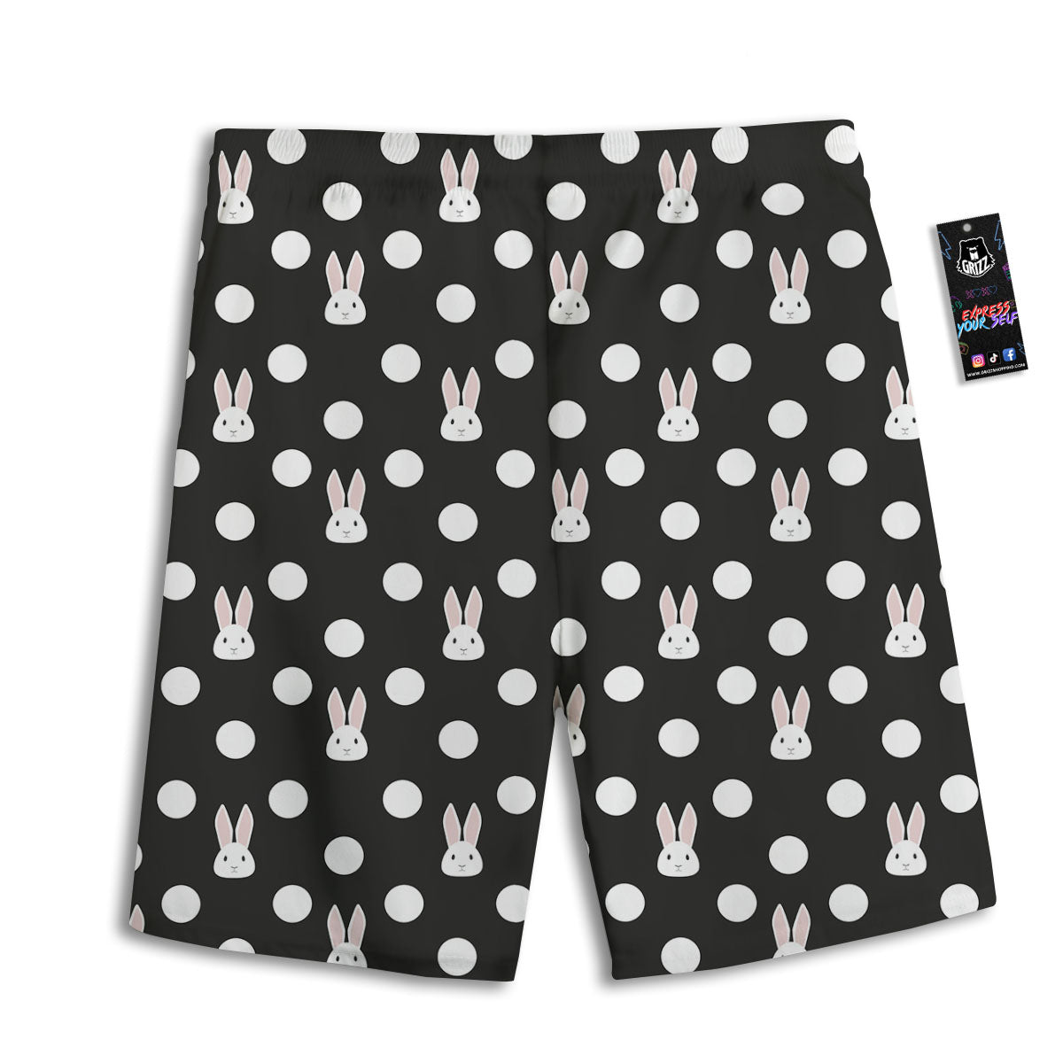 Rabbit Polka Dot Print Pattern Men's Athletic Shorts