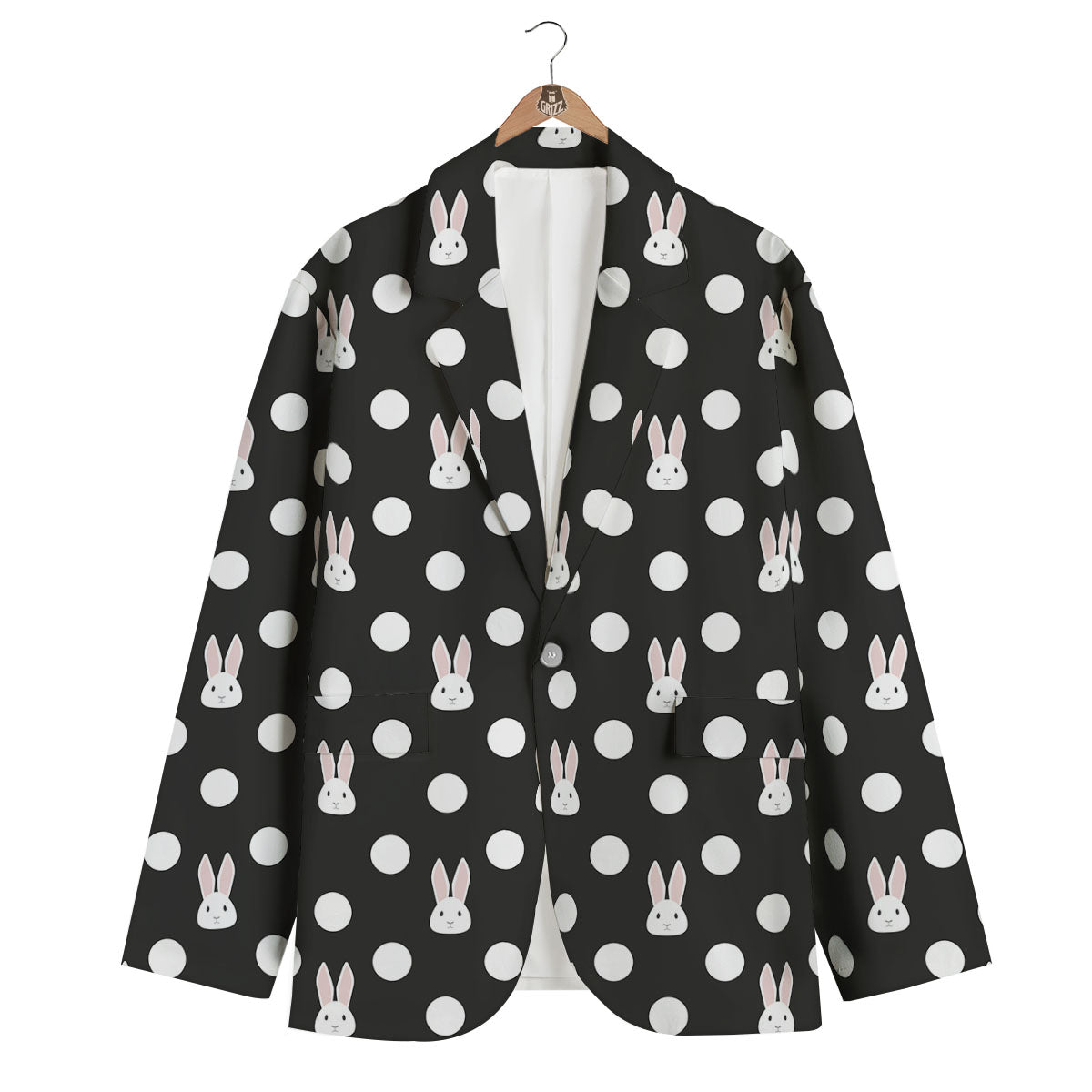 Rabbit Polka Dot Print Pattern Men's Blazer-grizzshop