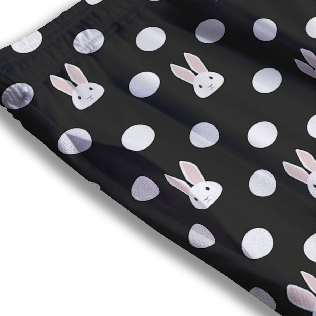 Rabbit Polka Dot Print Pattern Mesh Shorts