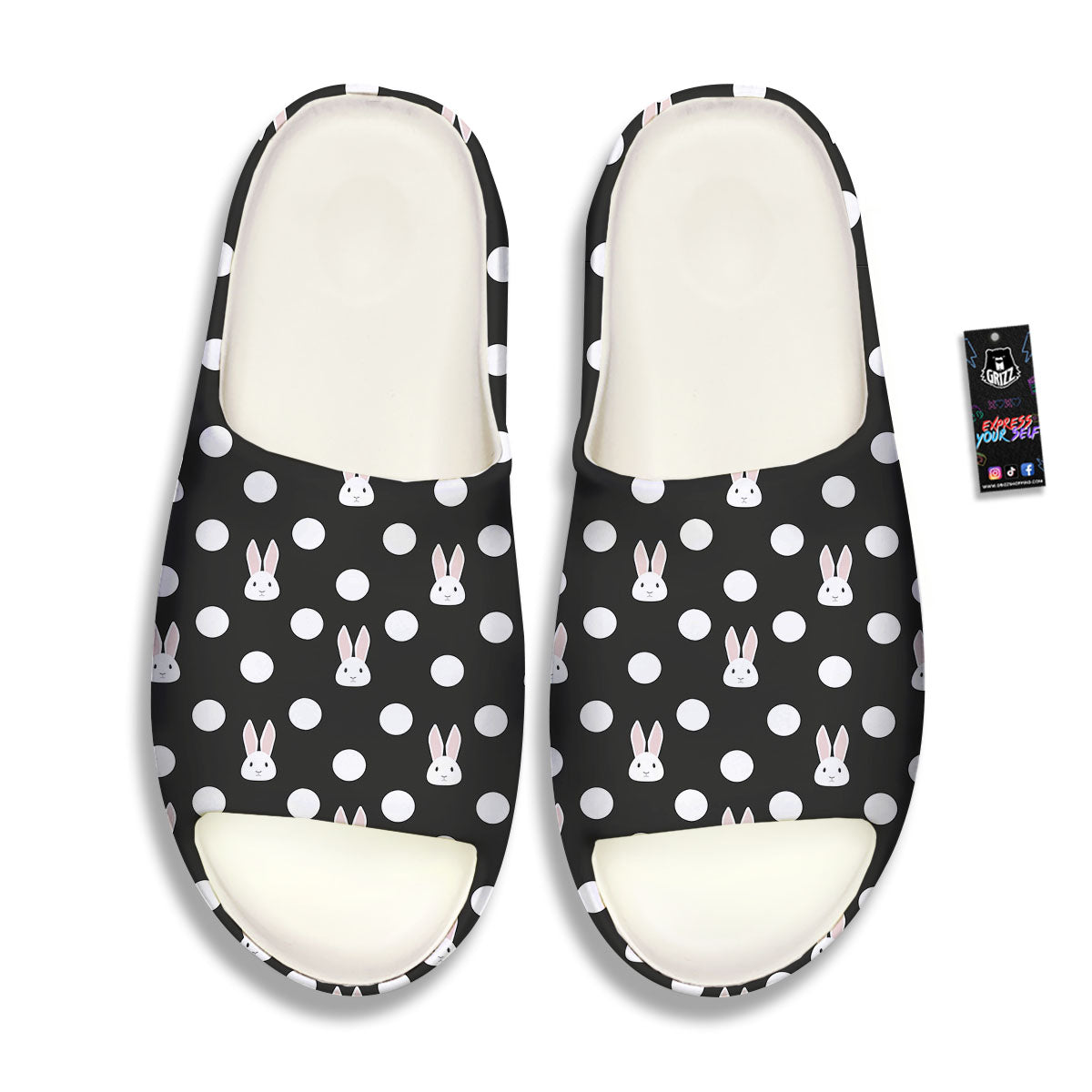 Rabbit Polka Dot Print Pattern Sandals-grizzshop