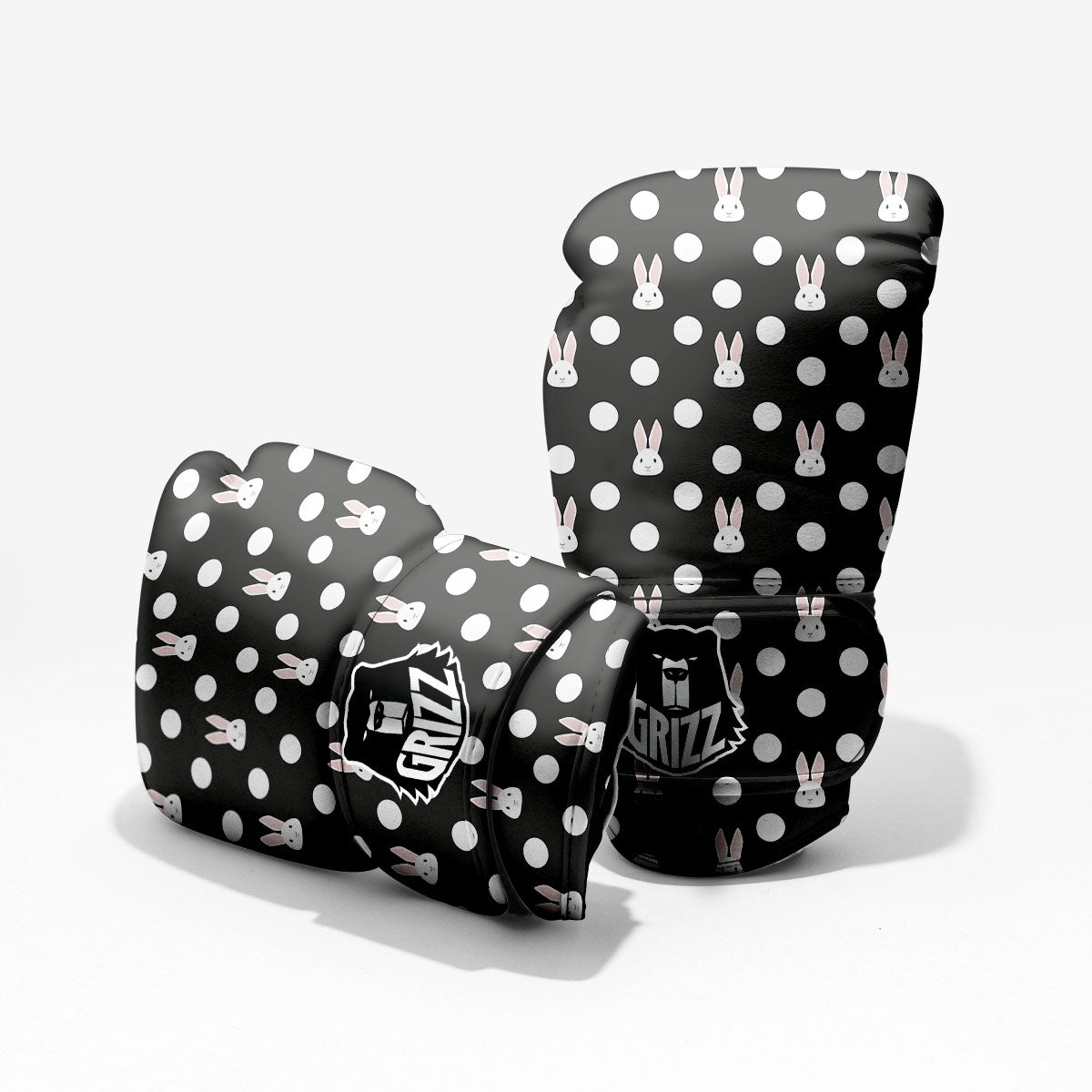Rabbit Polka Dot Print Pattern Pro Boxing Glove