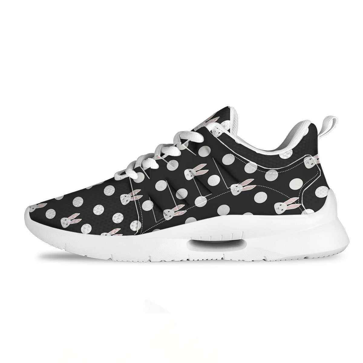 Rabbit Polka Dot Print Pattern Tennis Shoes-grizzshop