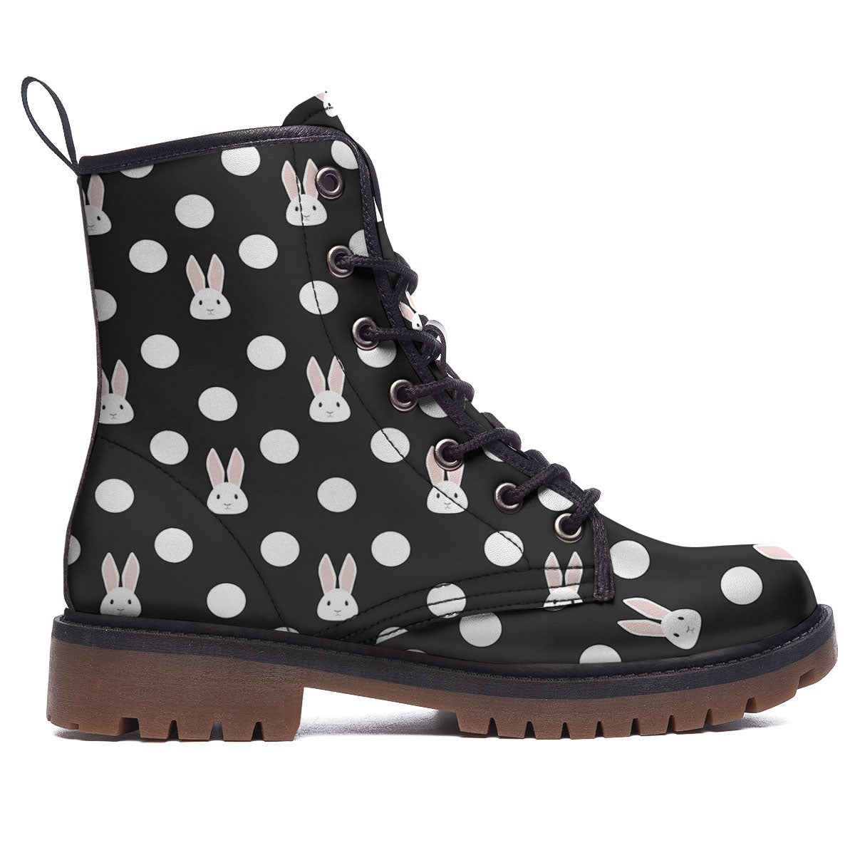 Rabbit Polka Dot Print Pattern Work Boots-grizzshop