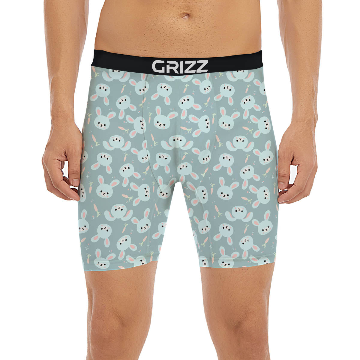 Rabbit And Carrot Print Pattern Boxer Briefs