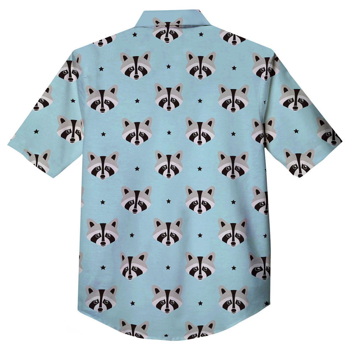 Raccoon Cartoon Print Pattern Button Up Shirt-grizzshop
