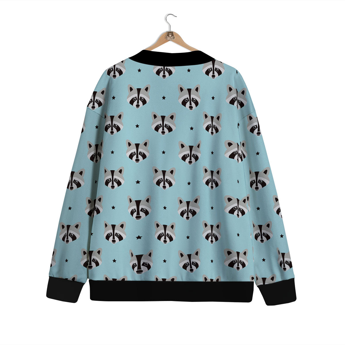 Raccoon Cartoon Print Pattern Cardigan-grizzshop